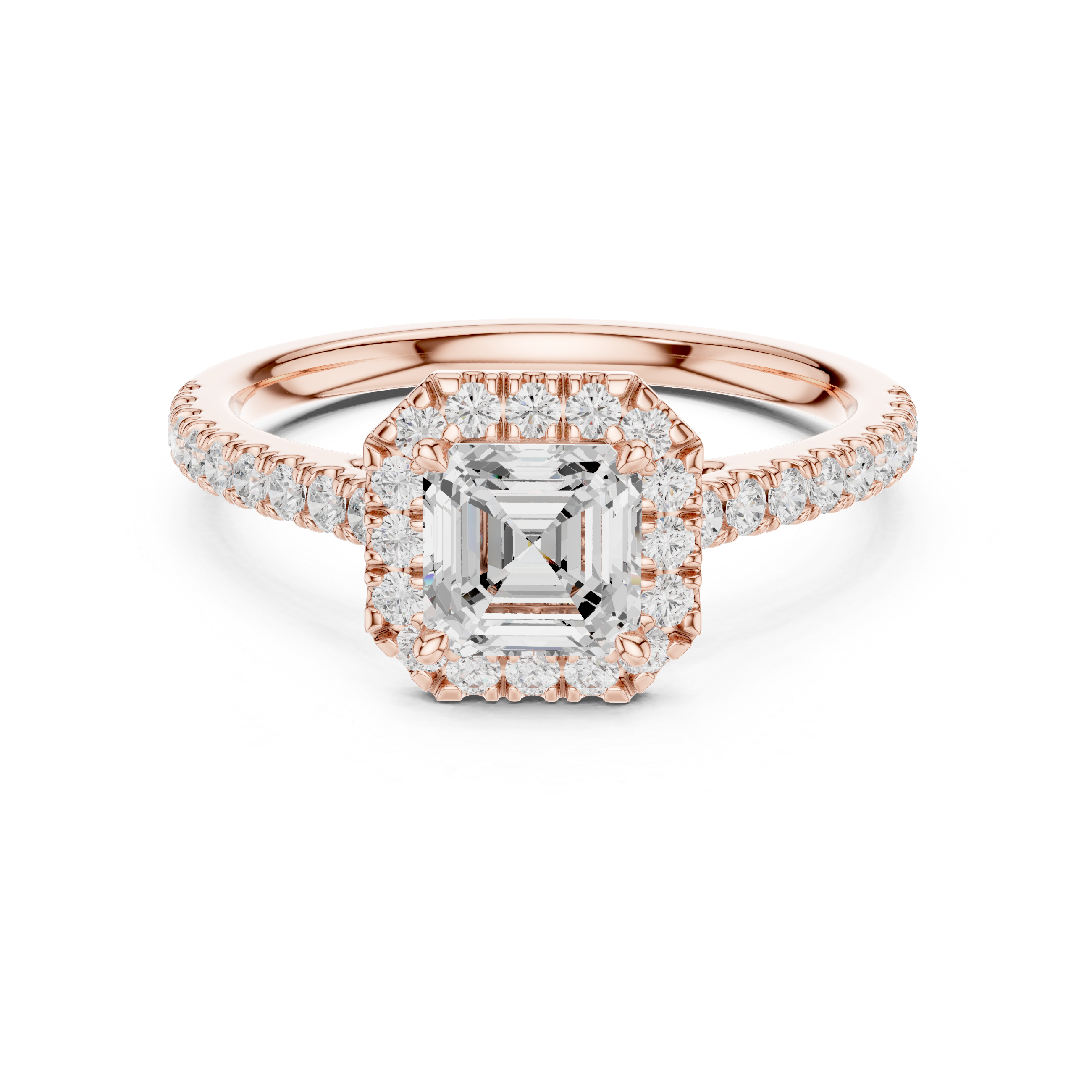 Exquisite 1 ct Asscher Diamond Lab Grown Diamond Ring