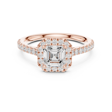 Exquisite 1 ct Asscher Diamond Lab Grown Diamond Ring