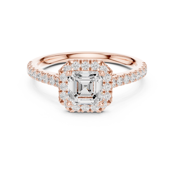 Exquisite 1 ct Asscher Diamond Lab Grown Diamond Ring