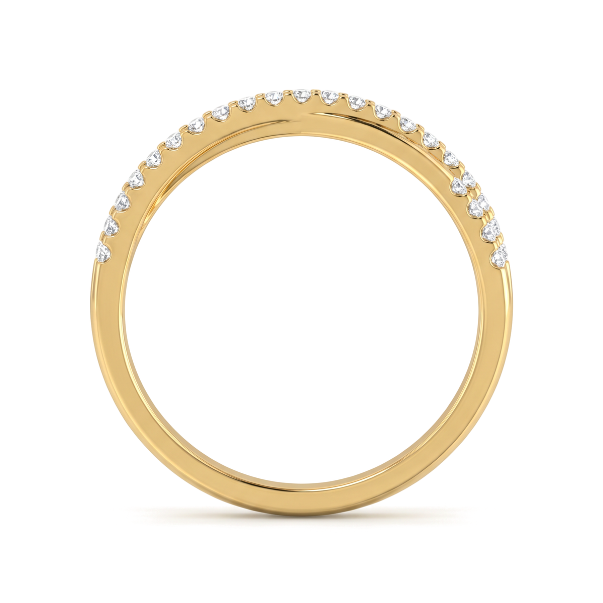 Criss-Cross Pavé Round Diamond Band