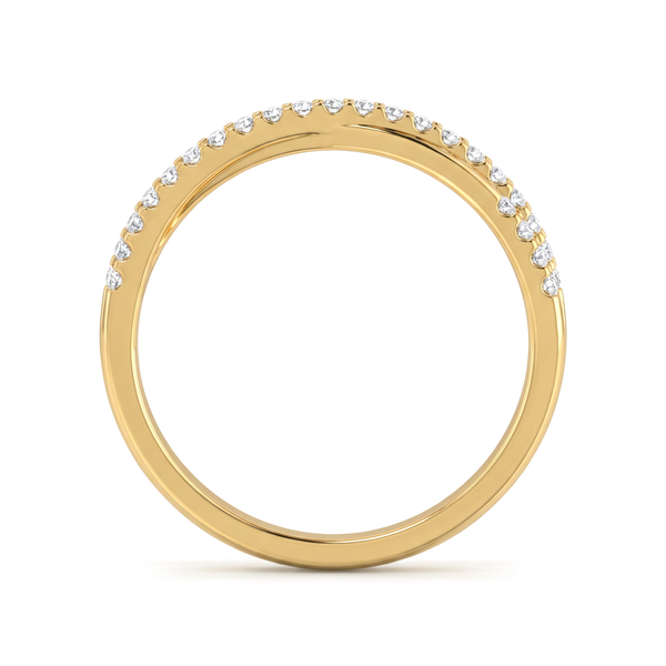 Criss-Cross Pavé Round Diamond Band