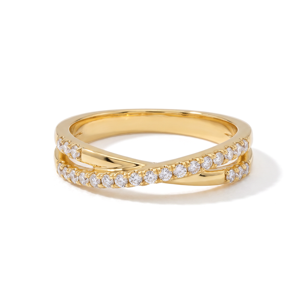Criss-Cross Pavé Round Diamond Band