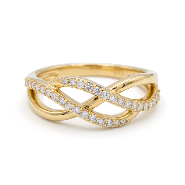 The Intertwined Infinity Pavé Round Diamond Band