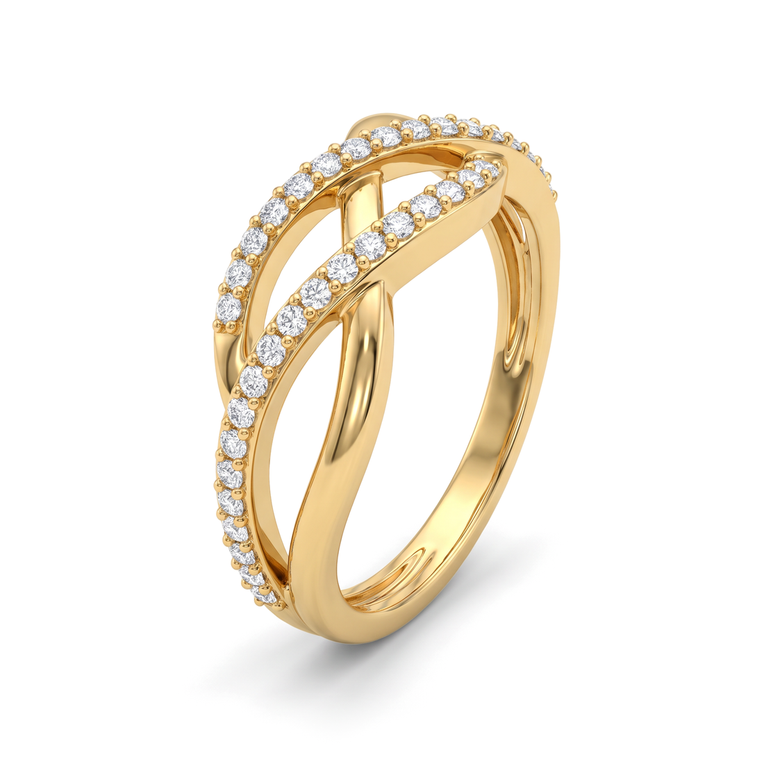 The Intertwined Infinity Pavé Round Diamond Band