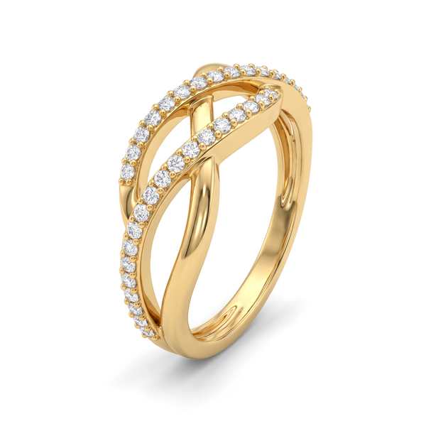 The Intertwined Infinity Pavé Round Diamond Band
