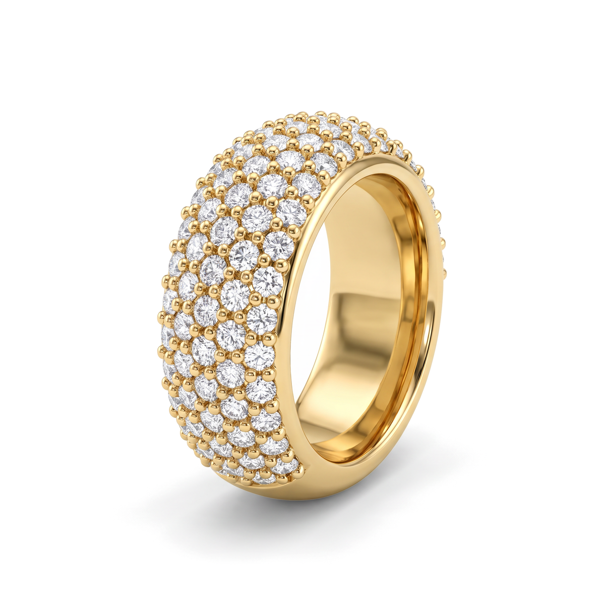 Multi-Row Pavé Round Diamond Band