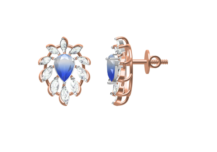 Radiating Floral Halo Pear and Marquise Diamond Stud and Drop Earrings
