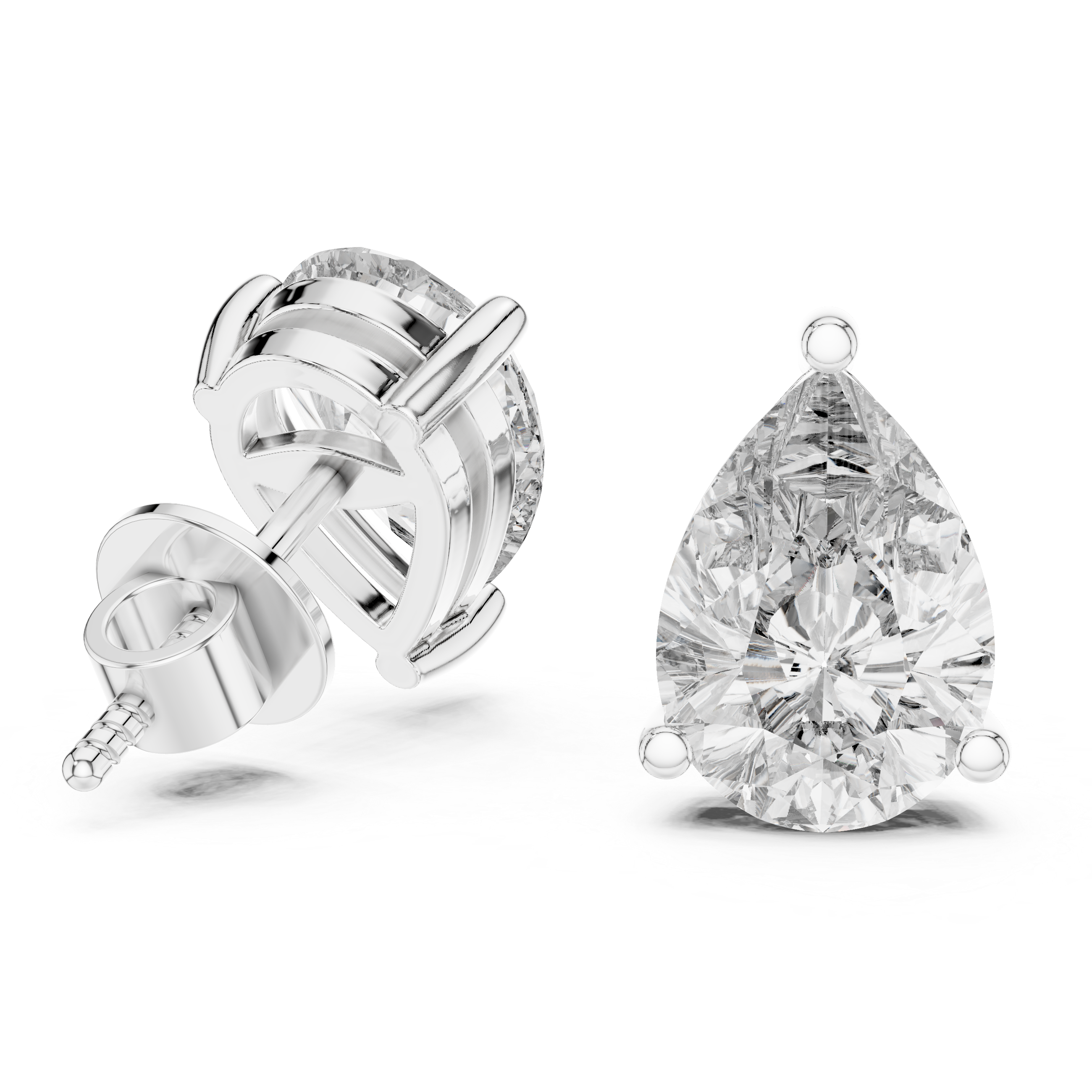 Glamorous Pear Style Lab Grown Diamond Earrings