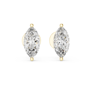 Classic Two-Prong Marquise Solitaire Stud Earrings