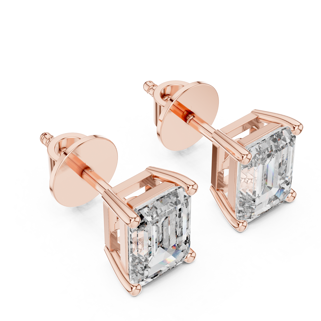 Simple Square Lab Grown Diamond Earrings