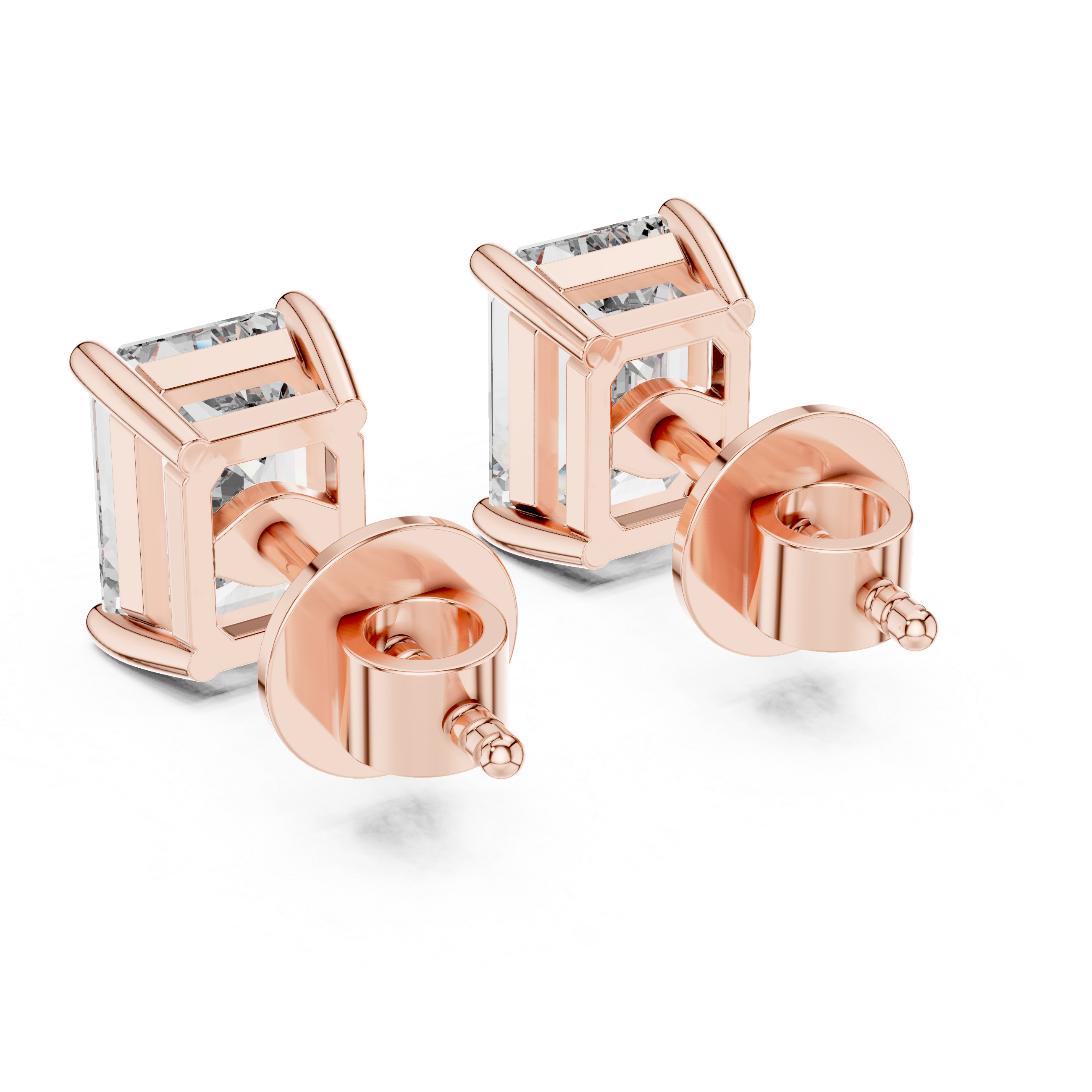 Simple Square Lab Grown Diamond Earrings