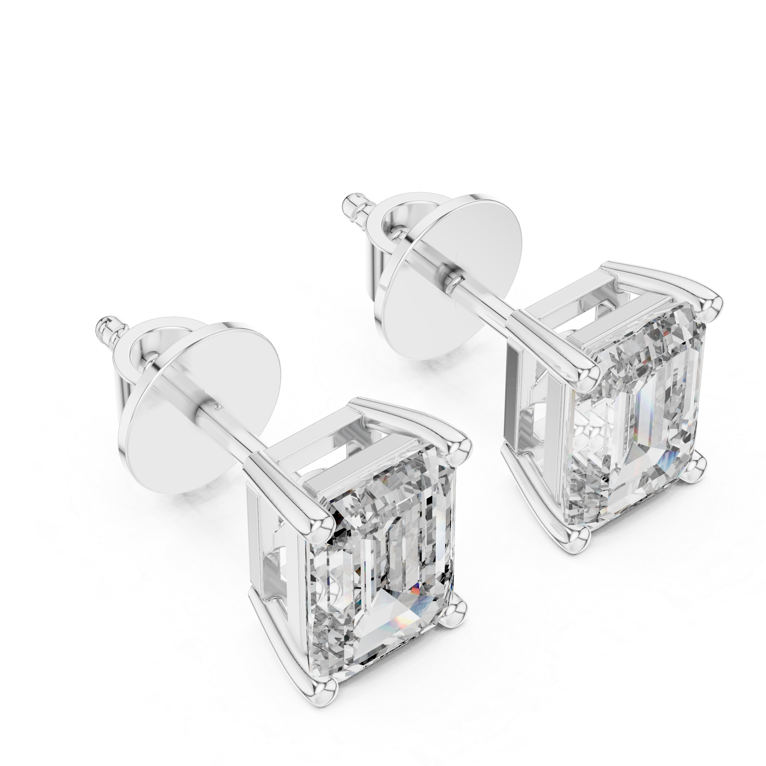 Simple Square Lab Grown Diamond Earrings