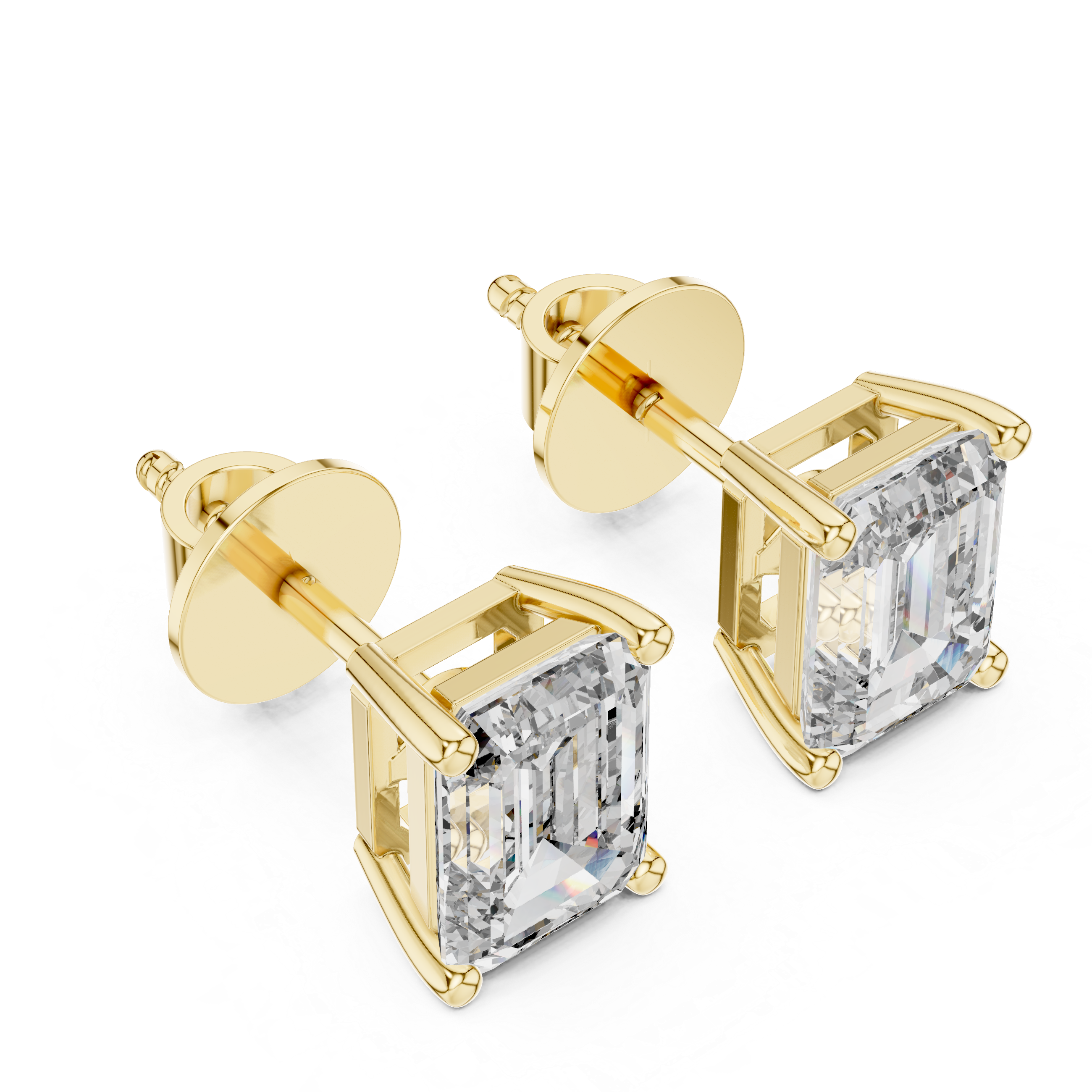 Simple Square Lab Grown Diamond Earrings