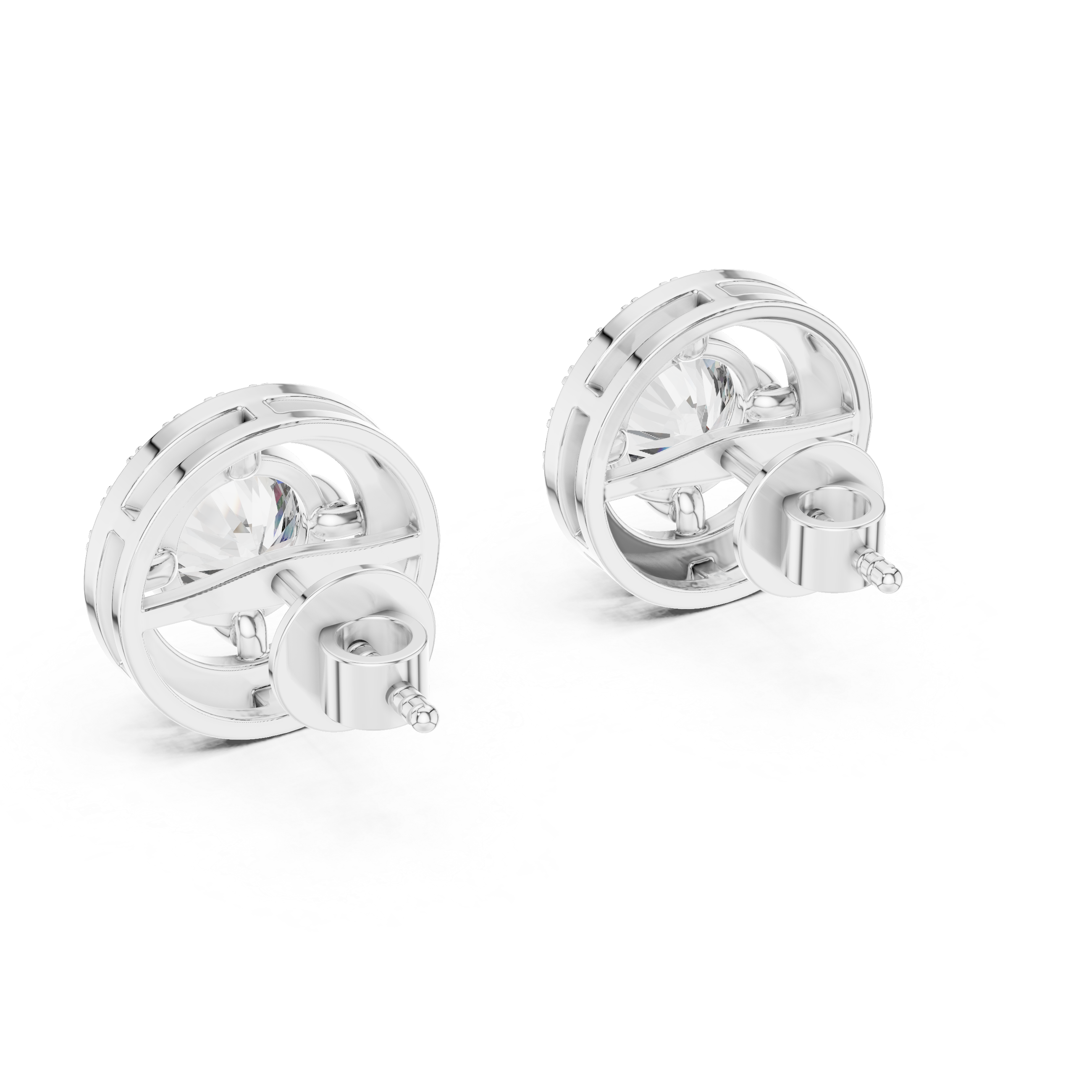 Beautiful Round Design Lab Grown Diamond Earrings