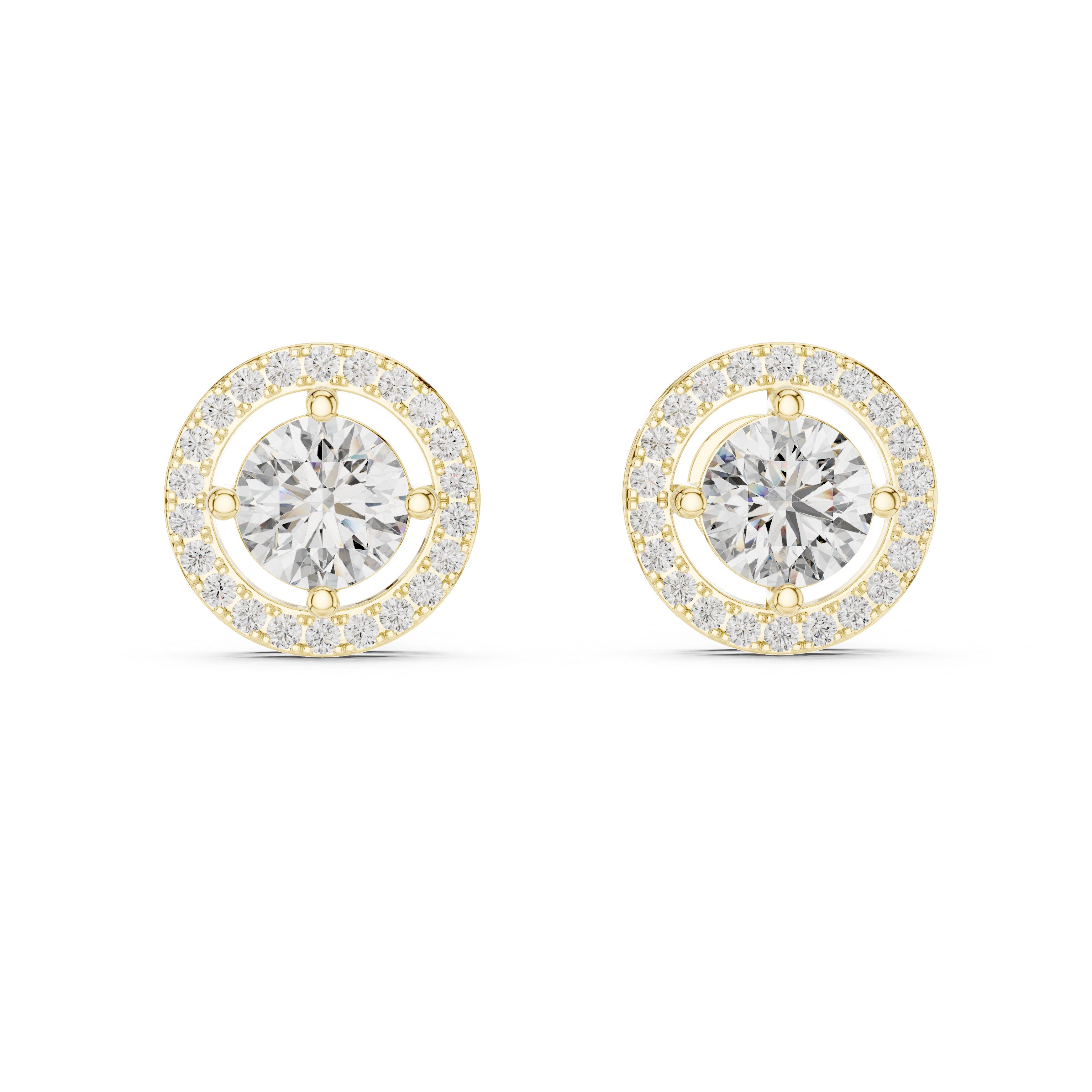 Beautiful Round Design Lab Grown Diamond Earrings