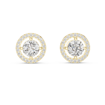 Beautiful Round Design Lab Grown Diamond Earrings