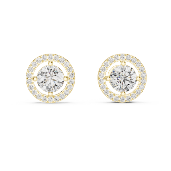 Beautiful Round Design Lab Grown Diamond Earrings
