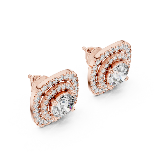 Gentle Square Lab Grown Diamond Earrings