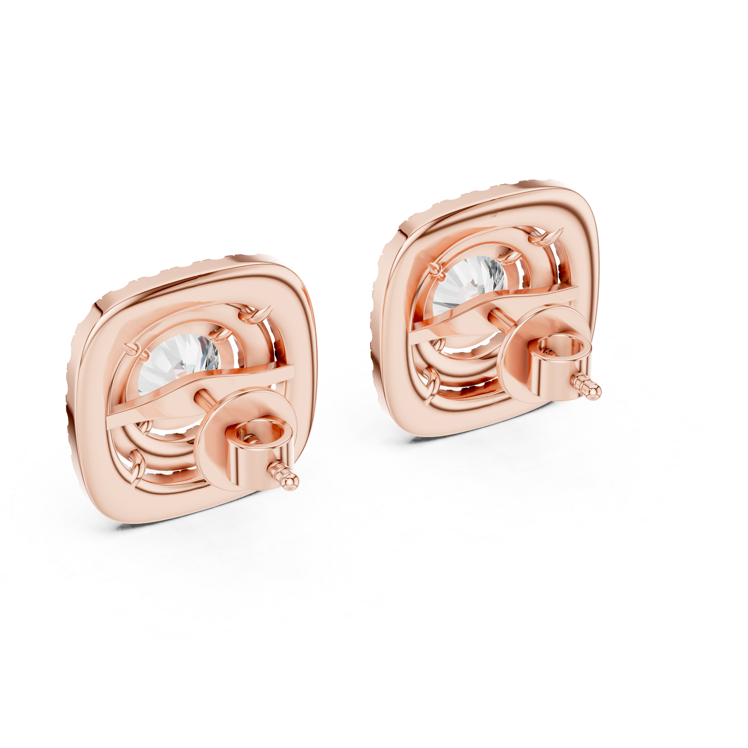 Gentle Square Lab Grown Diamond Earrings
