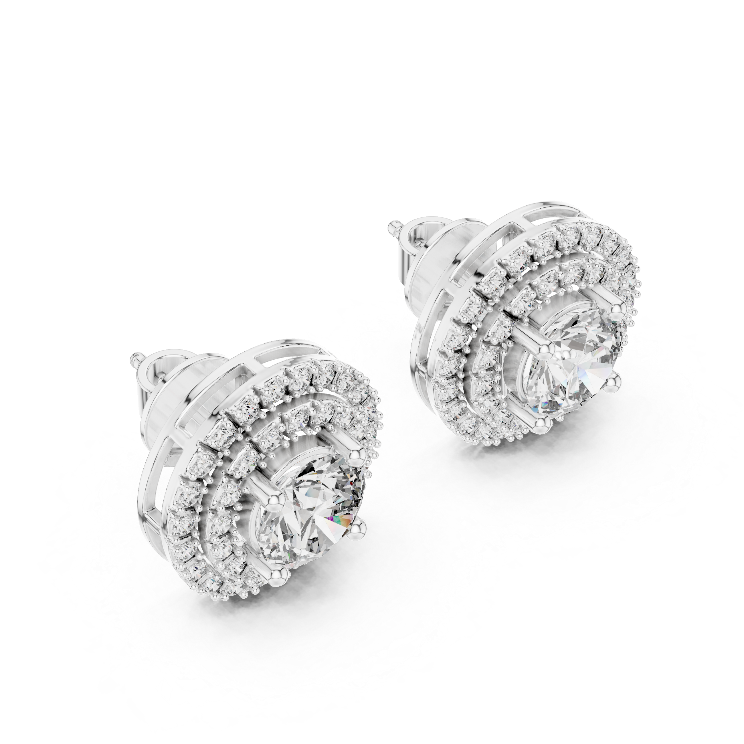 Modern Lever Lab Grown Diamond Earrings