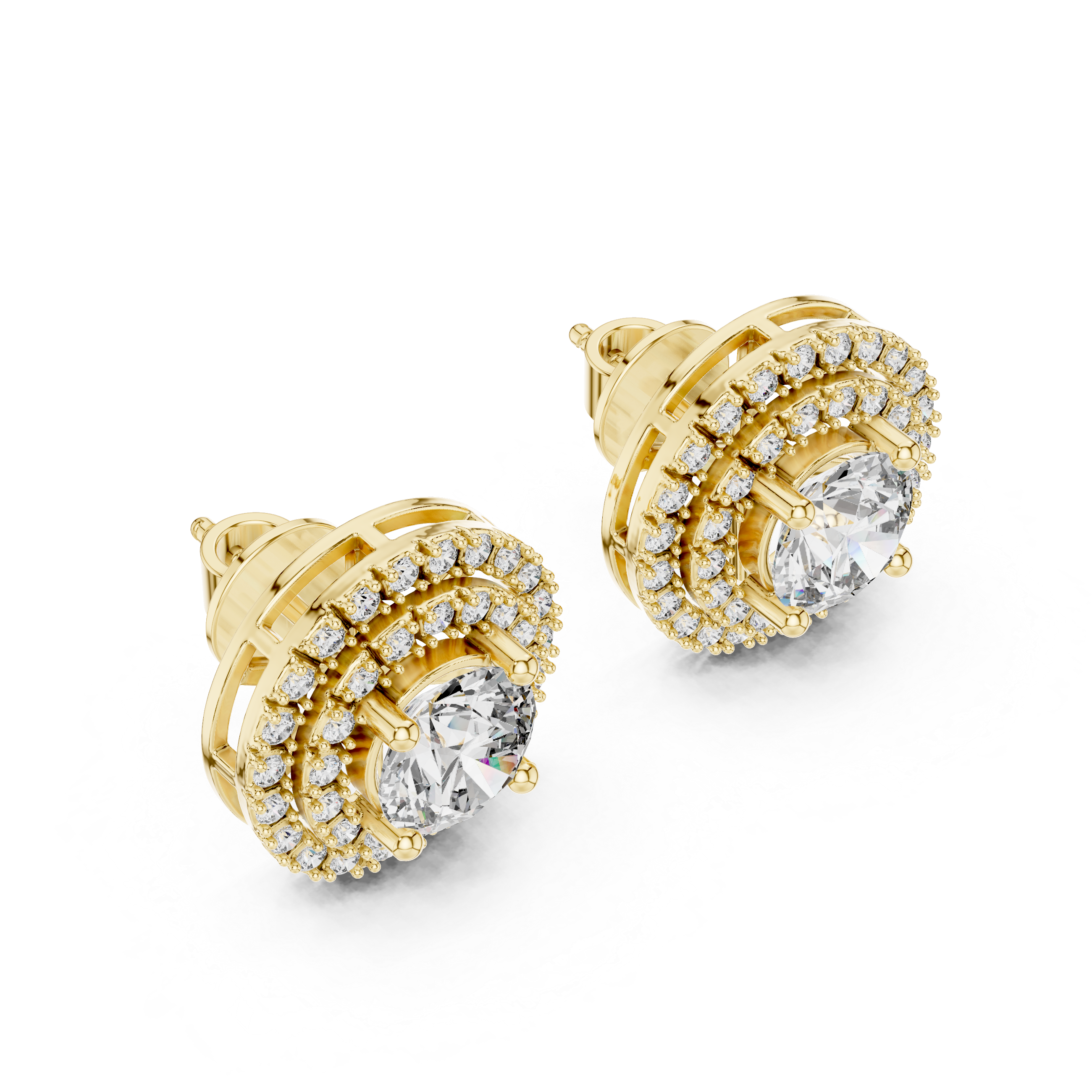 Modern Lever Lab Grown Diamond Earrings