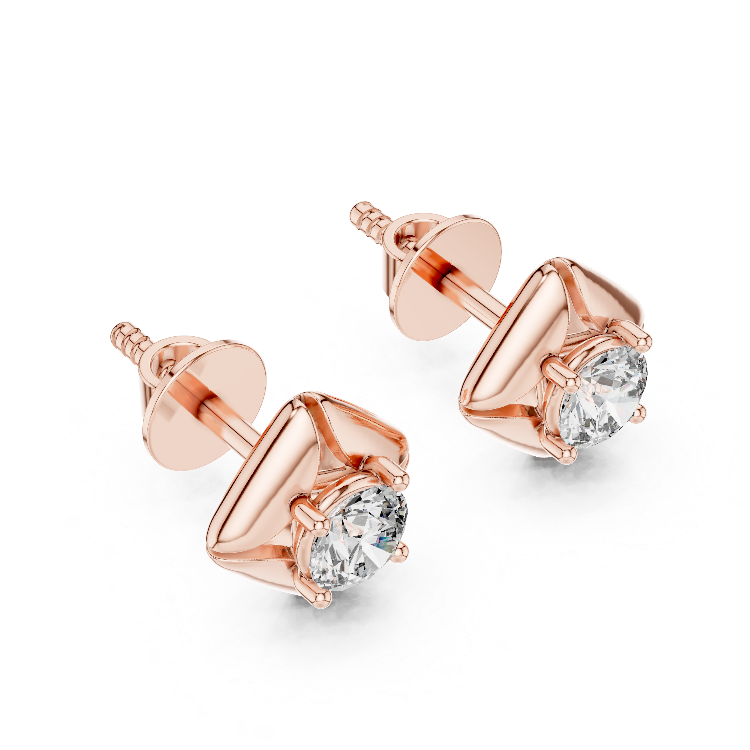 Simple Round Lab Grown Diamond Earrings