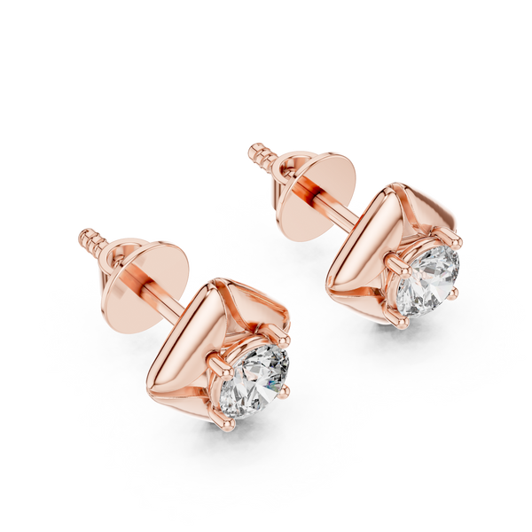 Simple Round Lab Grown Diamond Earrings