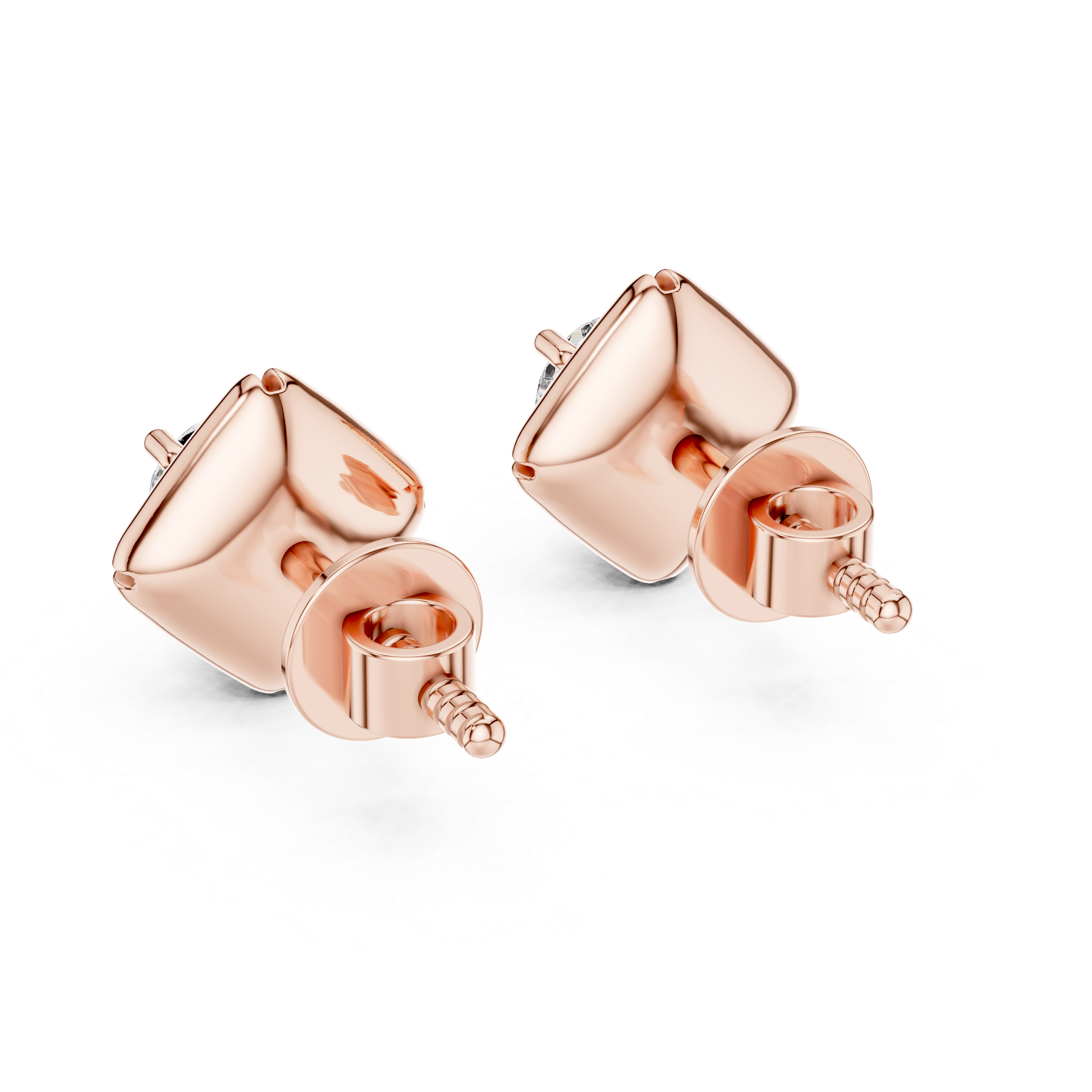 Simple Round Lab Grown Diamond Earrings