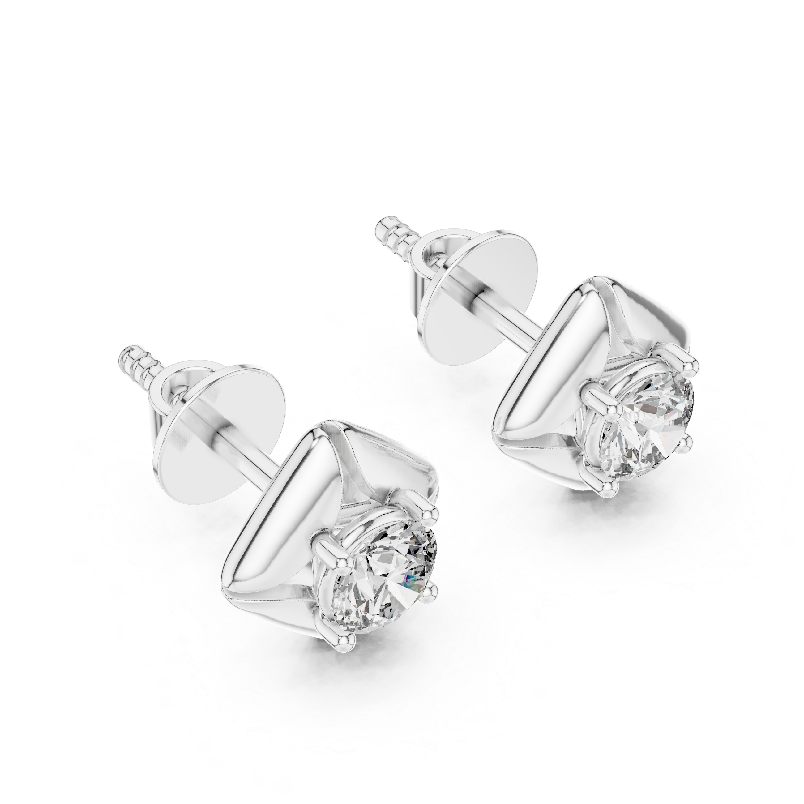 Simple Round Lab Grown Diamond Earrings