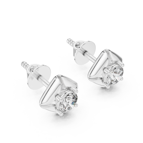 Simple Round Lab Grown Diamond Earrings