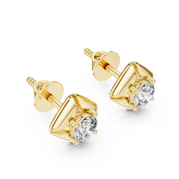Simple Round Lab Grown Diamond Earrings