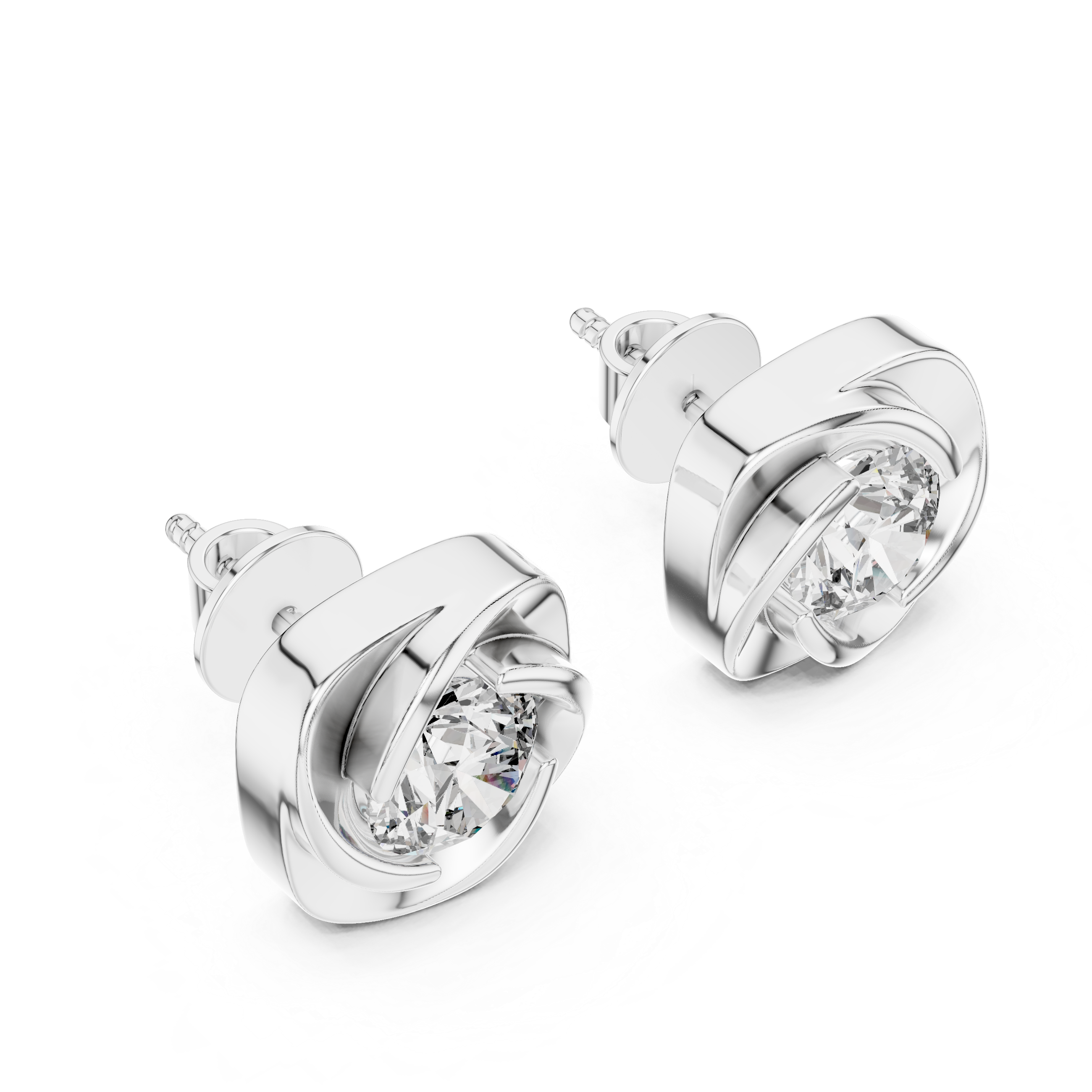 Dainty Floral Lab Grown Diamond Earrings