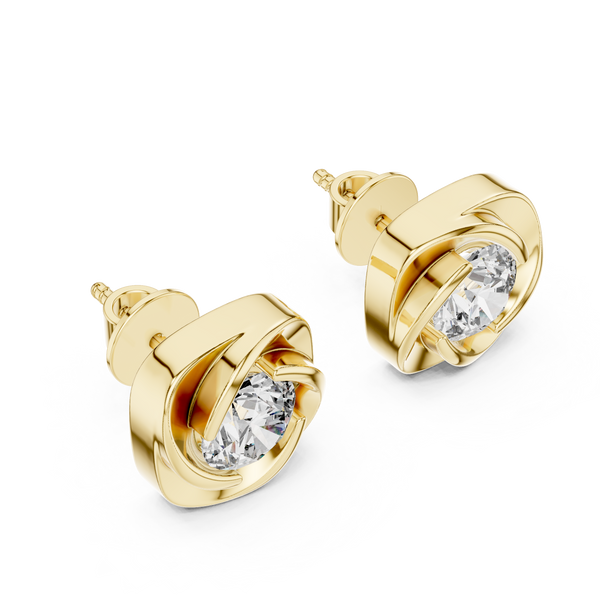 Dainty Floral Lab Grown Diamond Earrings