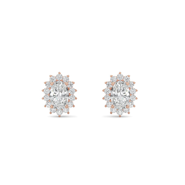Sparkling Diamond Burst Stud Earrings