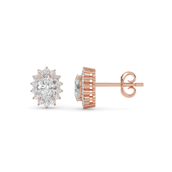 Sparkling Diamond Burst Stud Earrings