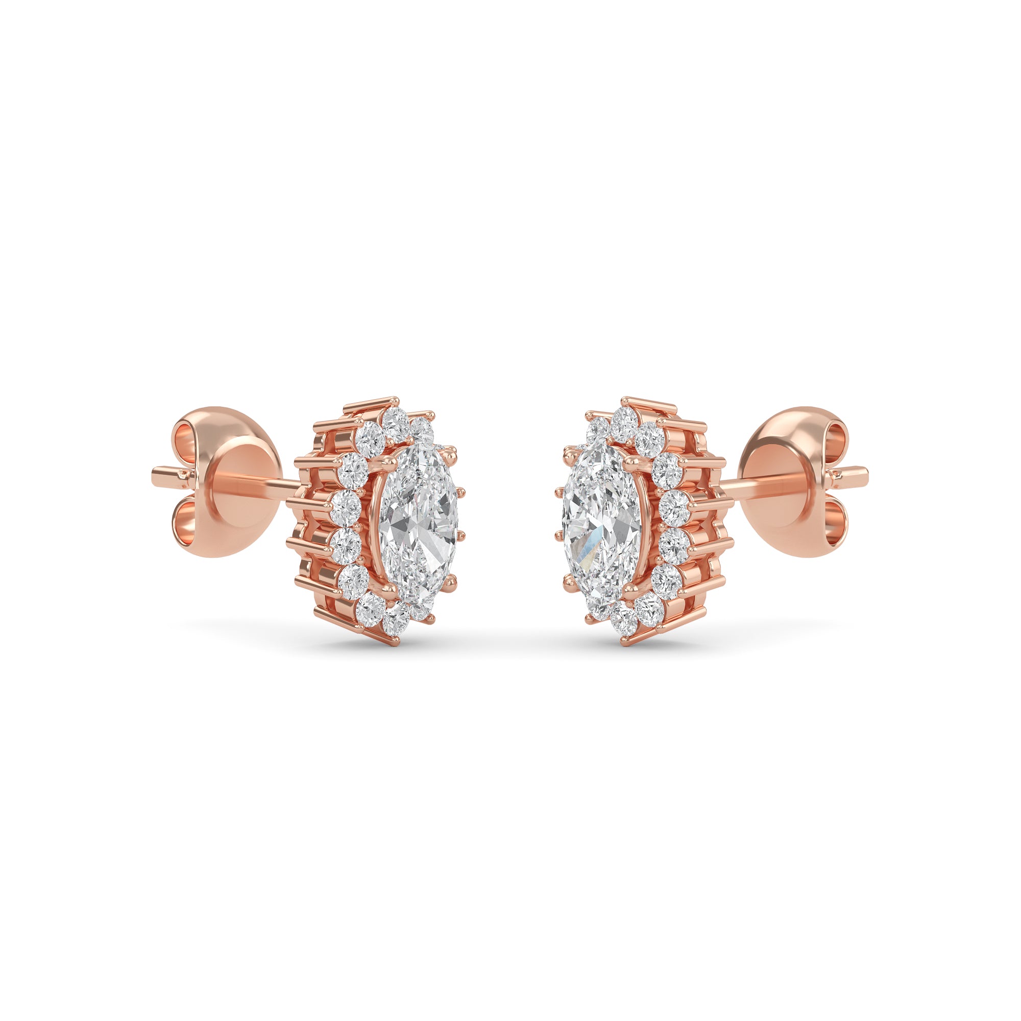 Sparkling Diamond Burst Stud Earrings