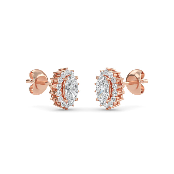 Sparkling Diamond Burst Stud Earrings