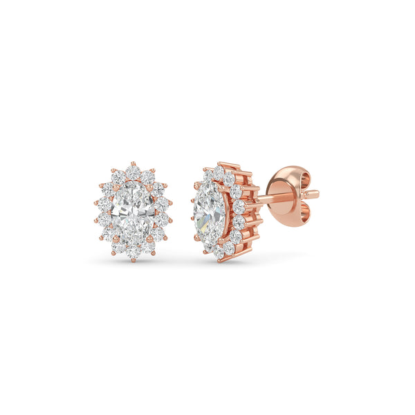Sparkling Diamond Burst Stud Earrings