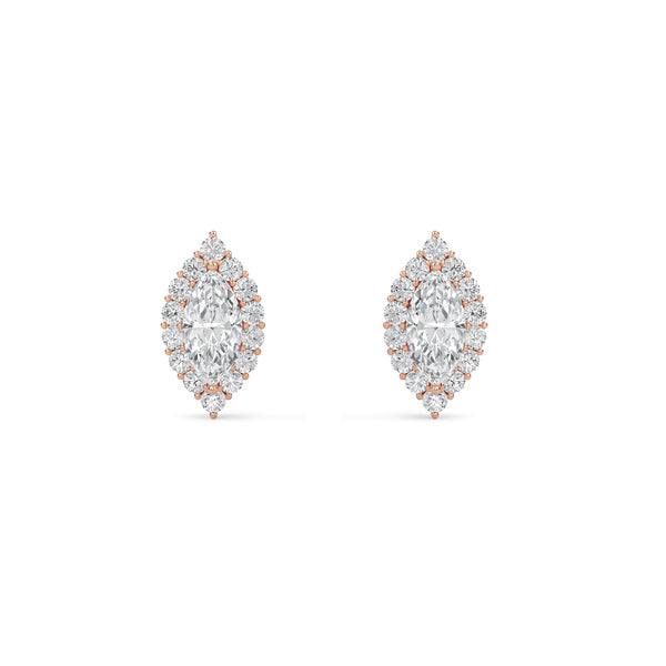 Gleamire Diamond Gold Stud Earrings