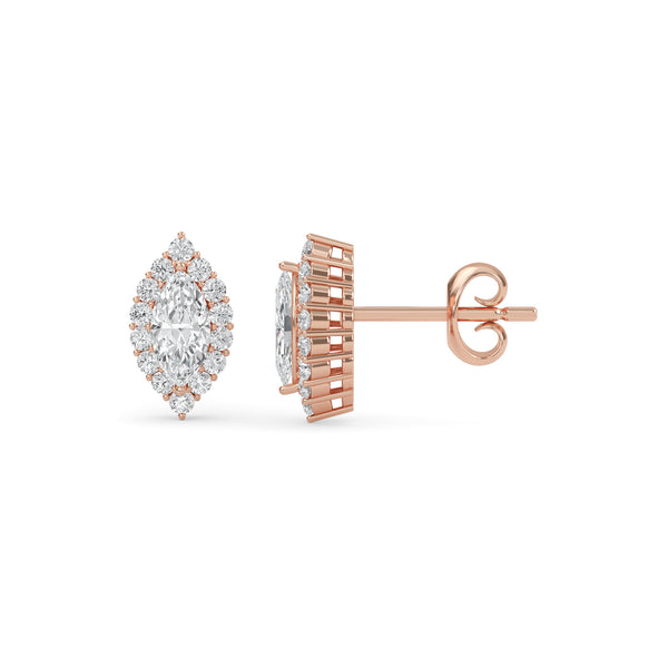 Gleamire Diamond Gold Stud Earrings