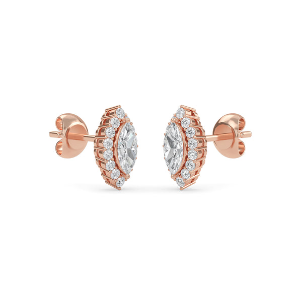Gleamire Diamond Gold Stud Earrings