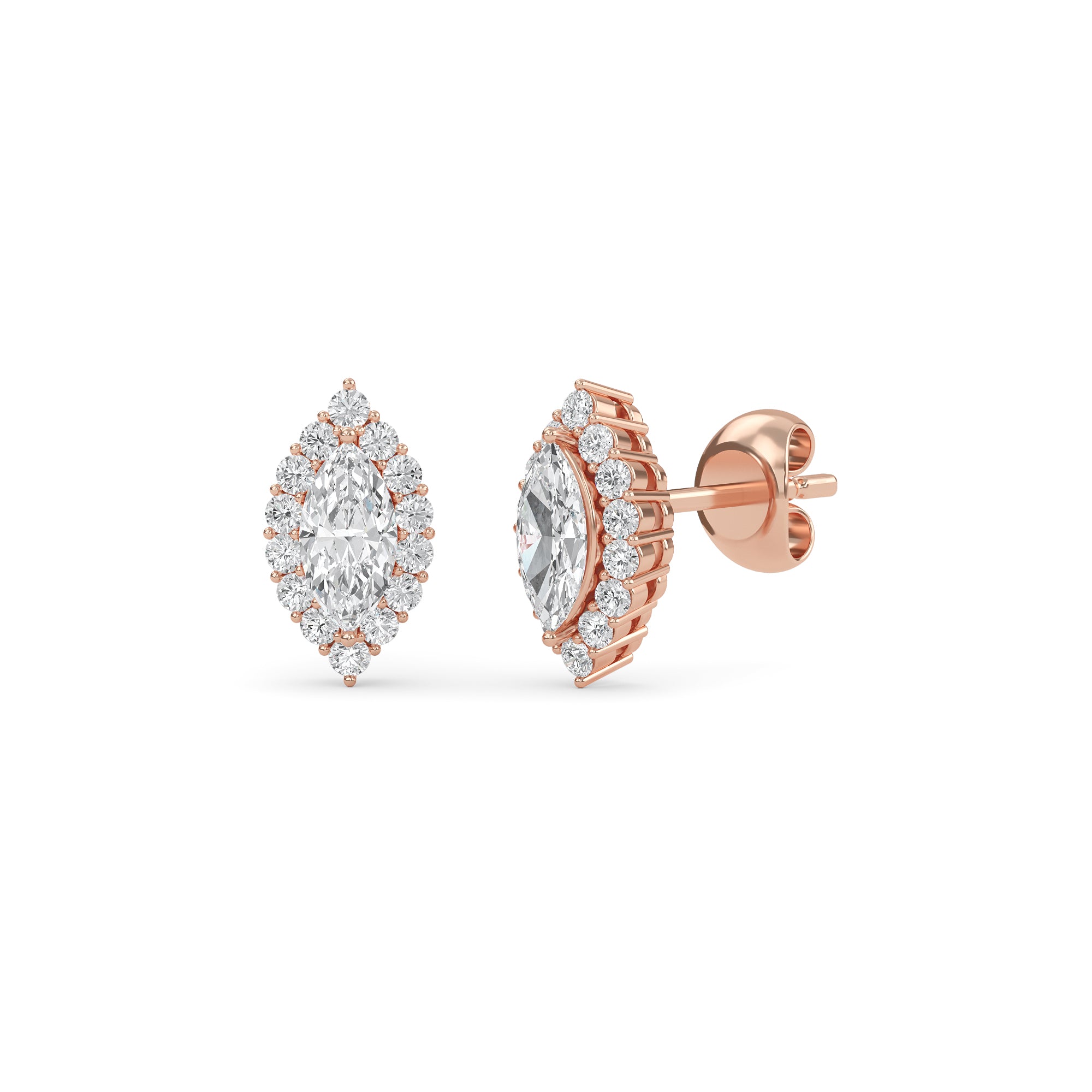 Gleamire Diamond Gold Stud Earrings