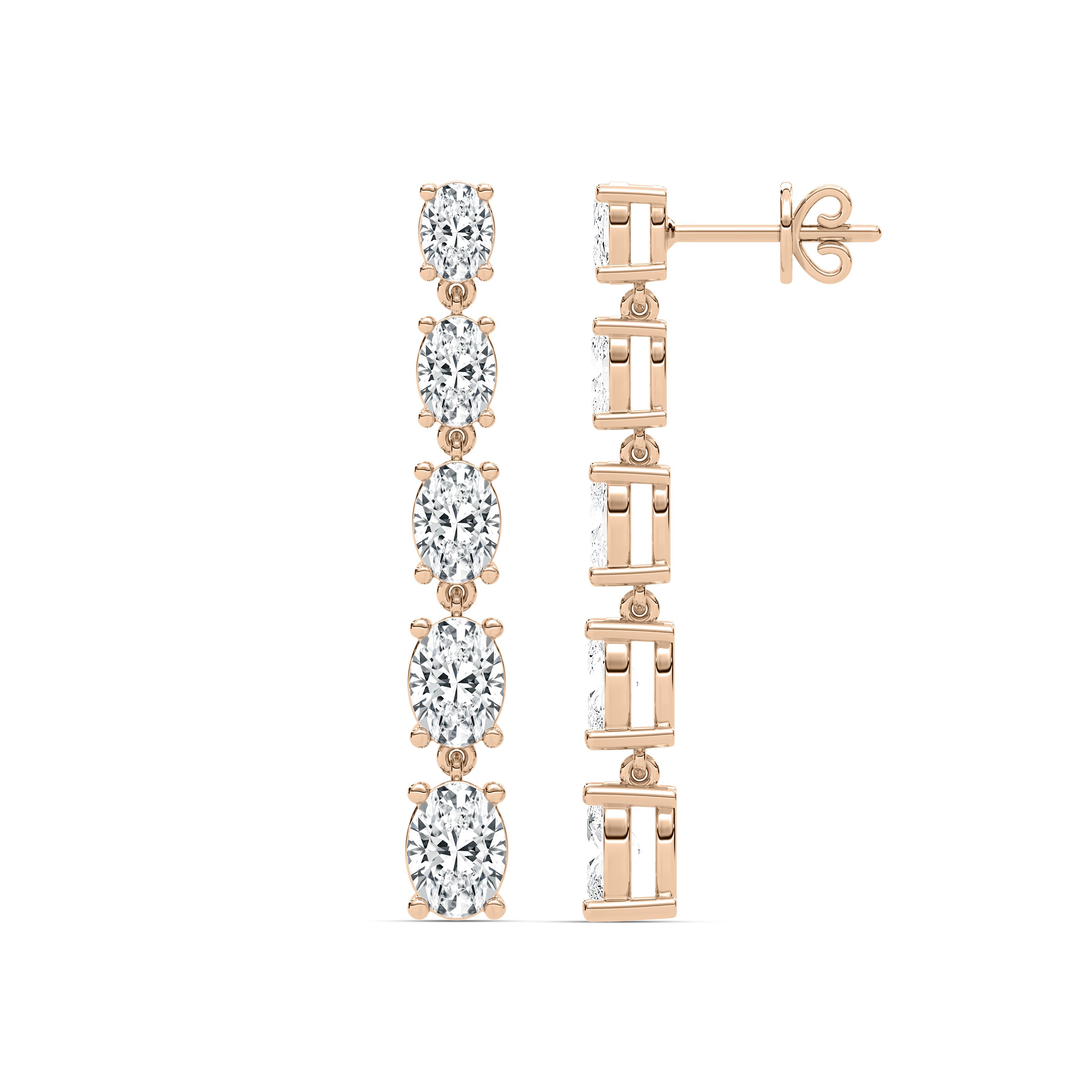 5-Stone Diamond Dangle Earrings