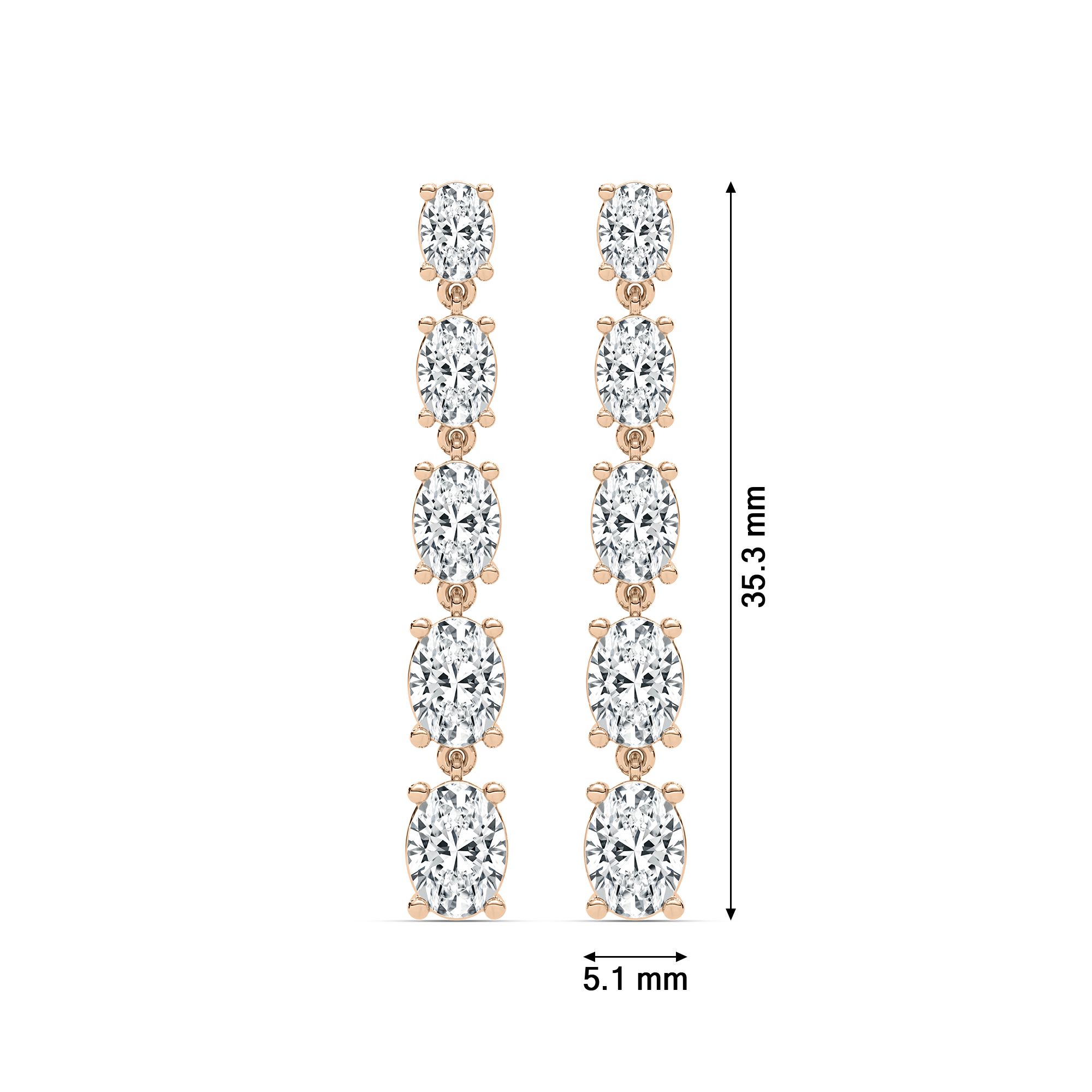 5-Stone Diamond Dangle Earrings