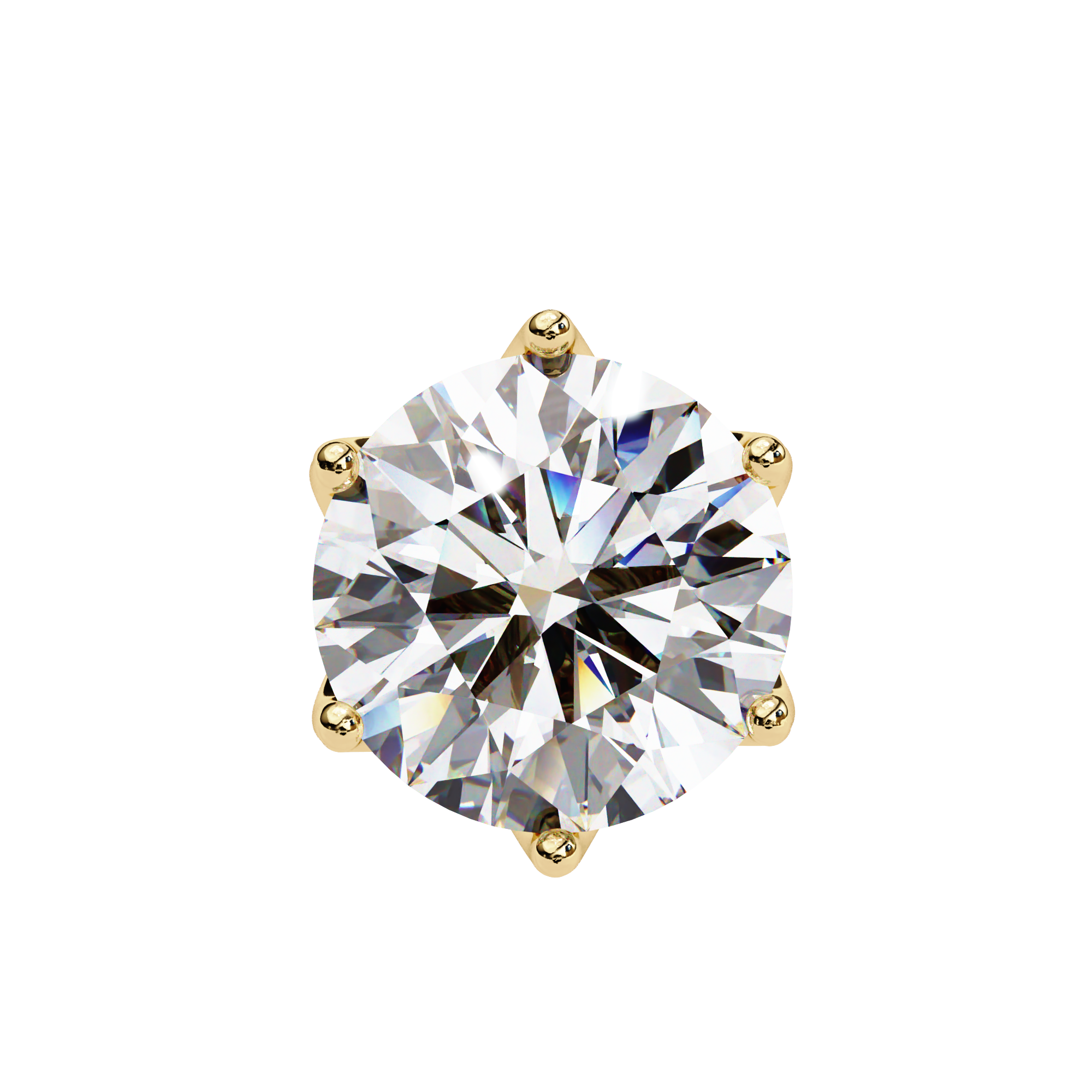 Elegant Six-Prong Diamond Stud Earrings