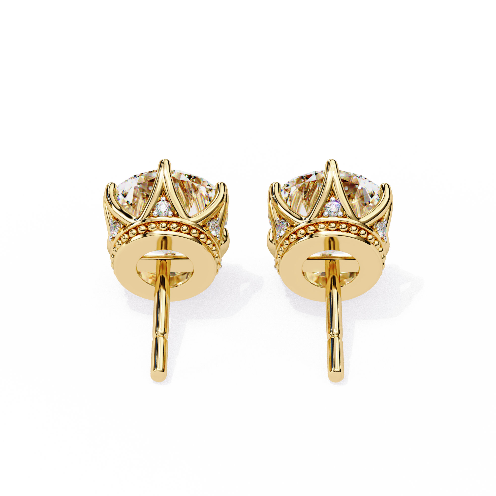 Elegant Six-Prong Diamond Stud Earrings