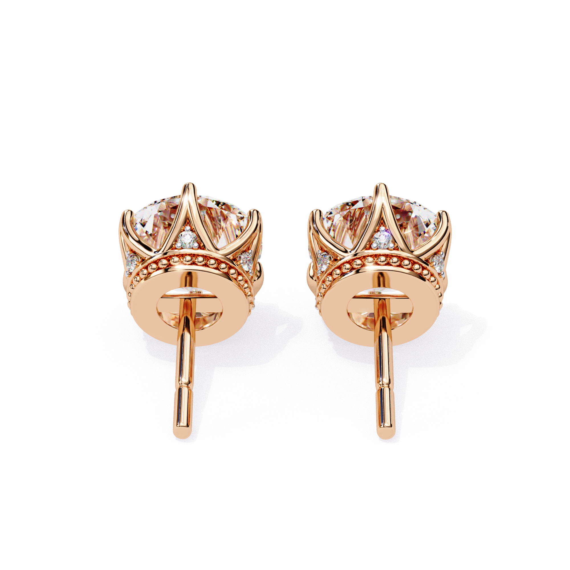 Elegant Six-Prong Diamond Stud Earrings