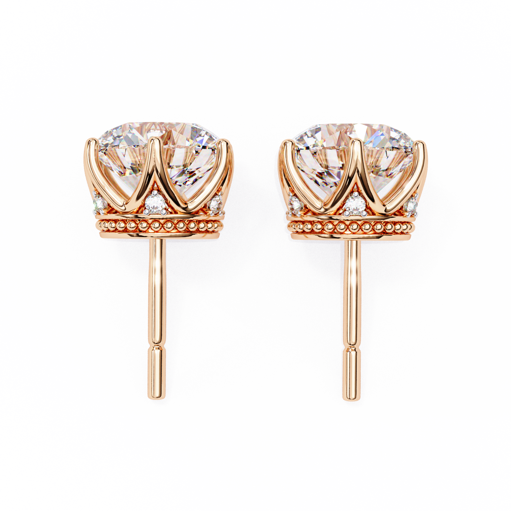 Elegant Six-Prong Diamond Stud Earrings