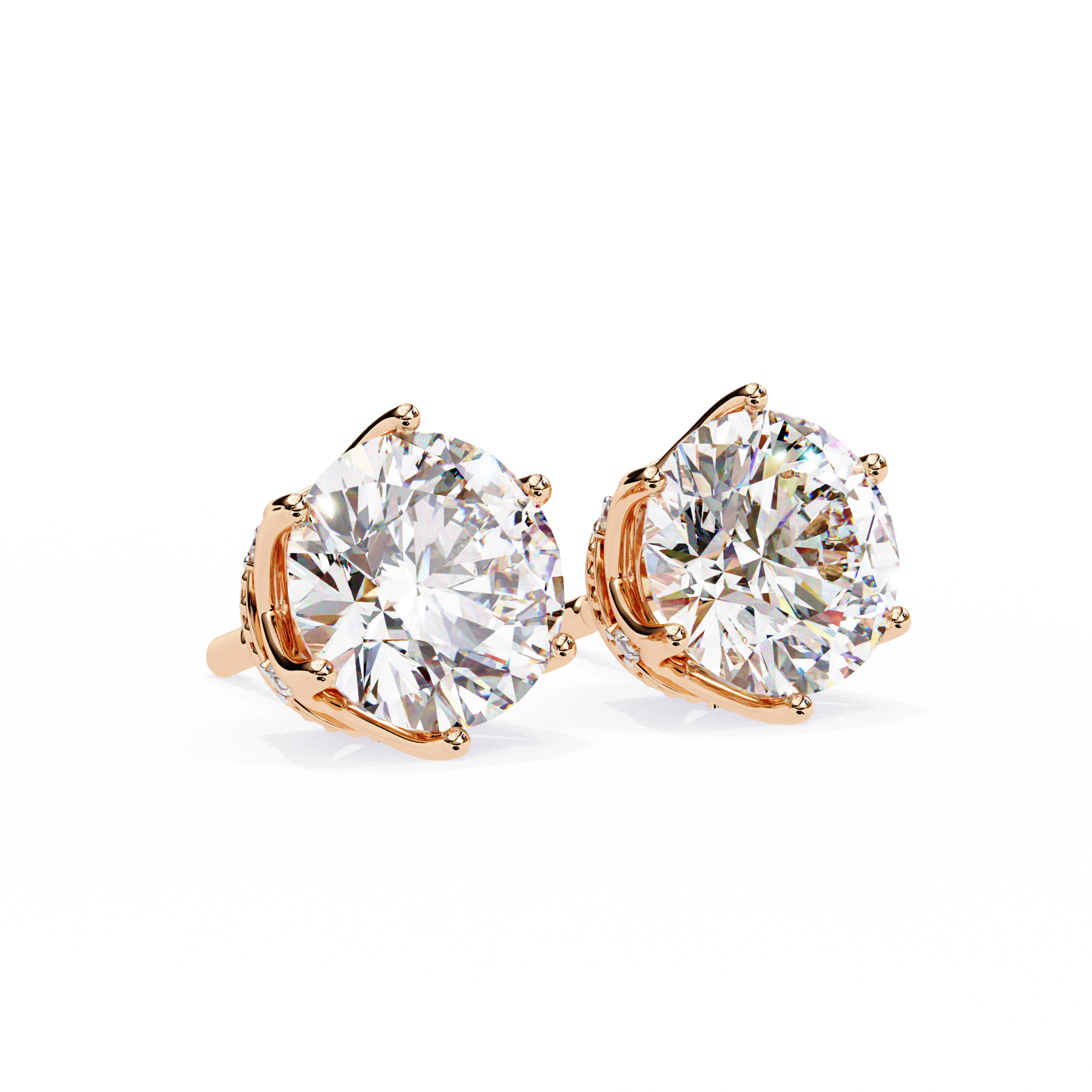 Elegant Six-Prong Diamond Stud Earrings
