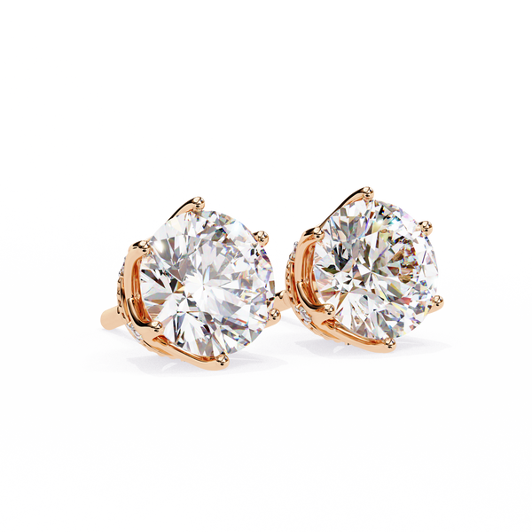 Elegant Six-Prong Diamond Stud Earrings